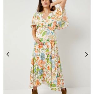 Pietro Brunelli Valentina Maternity dress white orange floral size Medium